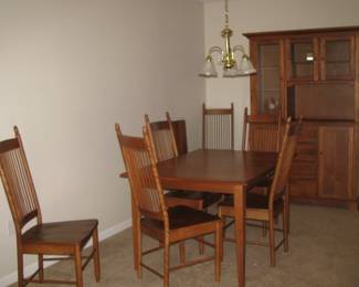 Dining set, 1 leaf, 6 chairs