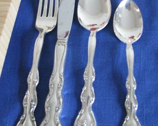 Silver plate, 10 4 piece place settings plus more