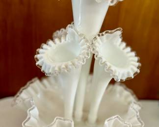 Fenton milk glass Epergne 