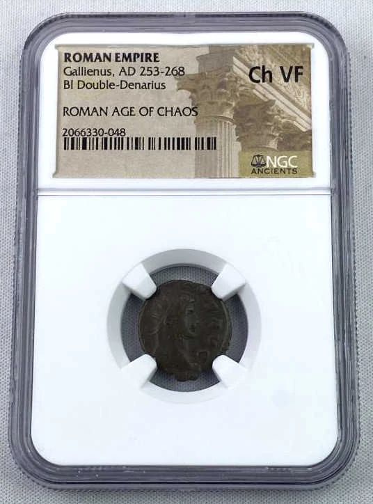 253-268 AD Roman Empire Gallienus, NGC Choice VF