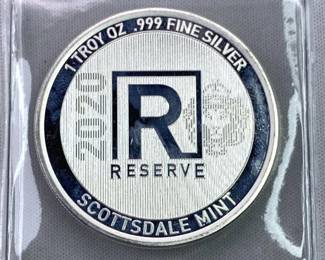 1oz Silver 2020 Scottsdale Mint Reserve Round