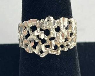 925 Silver Nugget Style Ring