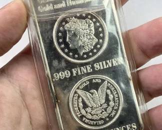 10 Troy Ounces Vintage Silver Morgan Bar .999