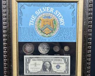 The Silver Story Framed Set w/  Morgan Dollar++