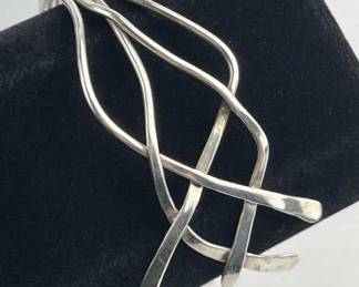 925 Silver Wire Wrapped Abstract Bracelet