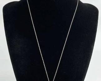 14K White Gold & Diamond Open Heart Pendant