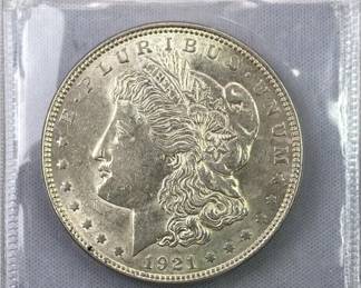 1921 Morgan Silver Dollar, Nice Luster