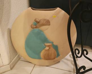 Jack Black Signed 1989 Pottery Vase with Woman on Front