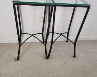 Metal and Glass Side Table / Plant Stand