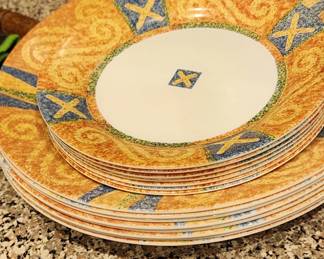 Corelle Dinnerware Coral Blue Geometric