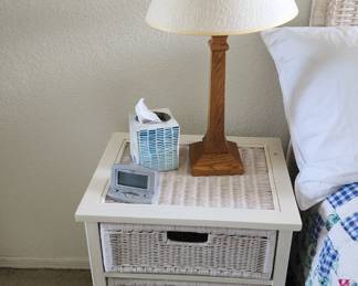 Pair Wood and Wicker Night Stands