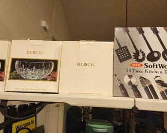 BLOCK 24% Lead Crystal Olimpic 7” Tulip Vase & Block Vintage Olympic 24% Lead crystal 7” Serving Bowl