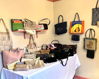 Designer bags, totes, clutches