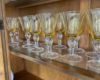 Vintage Amber Goblets