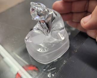 Glass Cat Figurine 