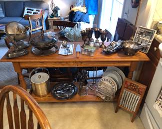 Solid Oak Console Table 