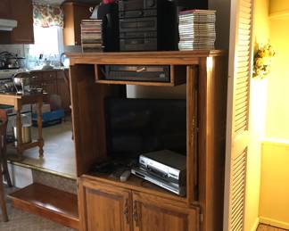 Solid Oak Media Cabinet 