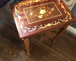 Italian Musical Wood Inlay Jewelry Box 