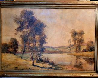 E.H. Allerton large original oil, circa 1920. Listed artist
