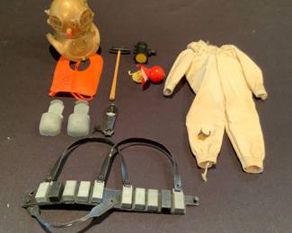 Authentic 1964 Deep Water GI Joe Diving outfit. Selling as a lot.