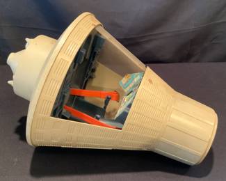 Authentic 1966 GI Joe Space Capsule. Clear curved plastic shield opens/closes with ease.