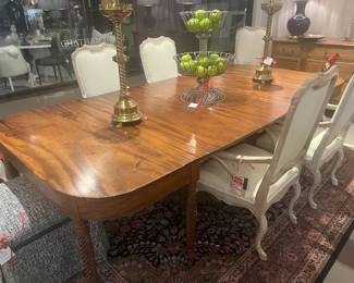 1800's Irish Banquet Table with 4 leaves, ends are demilune, extends to approximately 11'