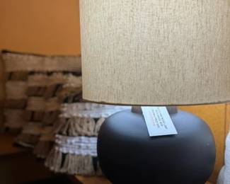 NEW BLACK AND WOOD LAMP