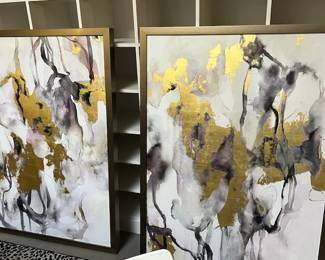 Large Pair of art on canvas