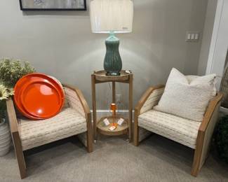 BAKER LEATHER WRAPPED CHAIRS BRAND NEW