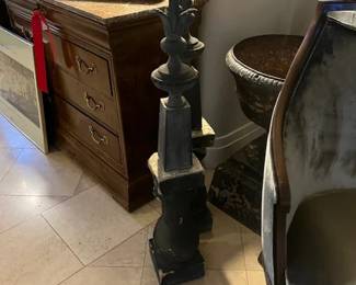 Tramp art large finials made from demolished building