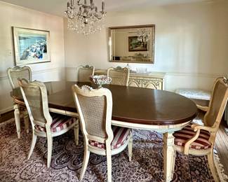 White Furniture Co French Provincial Dining Table and 6 chairs