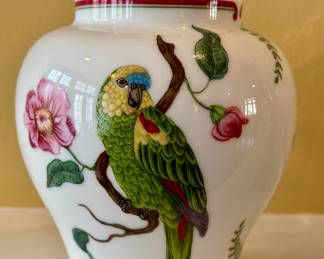 Lynn Chase "Parrots  of Paradise" ginger vase 