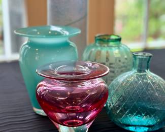 Art glass vases 