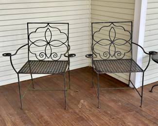 Wrought Iron armchairs  (PAIR)