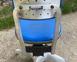 Mid Century Modern GOODFORM INDUSTRIAL Propeller Office Chair / Blue & Chrome • Swivel / Rolling