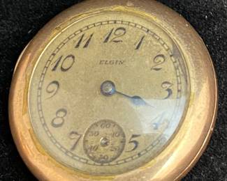 Elgin Pendant Pocket Watch 10k Gold Filled Bates Bacon 7j Jewel B&B