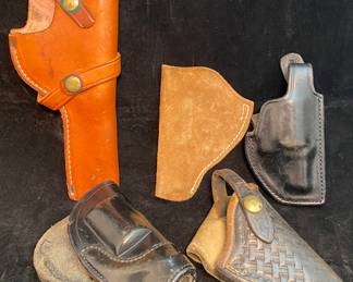 Vintage Leather Holsters / Holster • Don Hume, Lewis Leather Police Special, Smith & Wesson Safariland, Basketweave Design