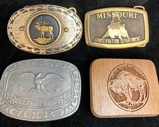 Elk, Missouri Conservation Dept., Eagle 1776-1976, Wooden Wood Buffalo USA 5 Cents