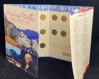 Presidential Dollars Collectors Folder w/ Over Forty $1 Coins inside (nearly complete)