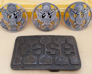 Three Vintage US President Seal Emblem Dorsett Screw Back (~1&3/4”) ; Case Belt Buckle