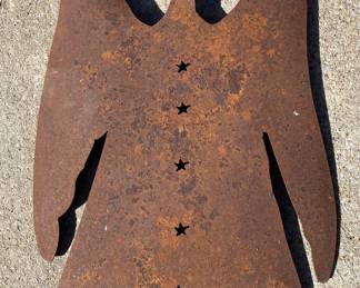 Large Handmade Rusty Metal Yard Art Garden Lady Woman Angel Nun (approximately 34”x19”)