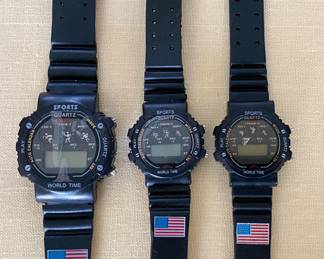 Sports Quartz World Time USA Flag Watches