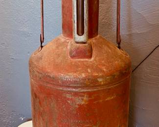 Vintage 5 Gallon Gas Service Station Calibration Test Metal Can - Solid!