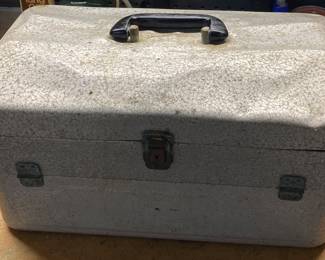 Vintage Metal Aluminum Fishing Tackle Box (4-Tray) 16”x9”x9”