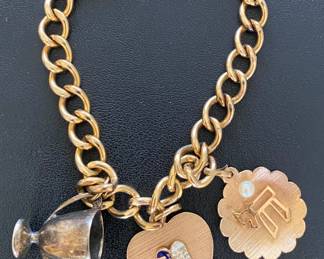14k karat Gold Charm Judaica Bracelet