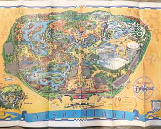 Vintage 1968 Walt Disney Disneyland Magic Kingdom Poster / Map (45”x30”)
