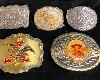Vintage Belt Buckle Collection Brass Anheuser-Busch • John Wayne • Hesston