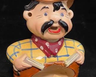 Vintage Cowboy Gunslinger Ashtray (approximately 5.5” tall)