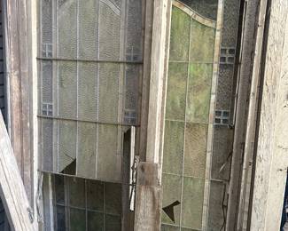 various stain glass windows some in good condition, some missing panes or need some repair