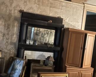 artwork and furniture in bedroom